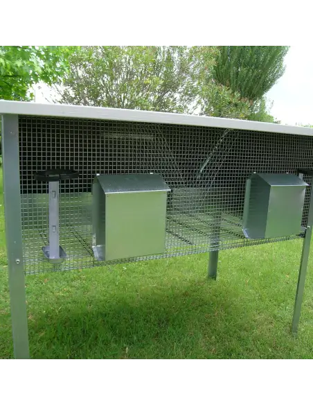 Conejera exterior para 2 conejos con techo aislante y accesorios