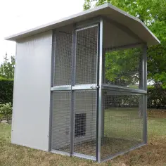 Caseta para gato exterior con paneles aislantes y jaula 2