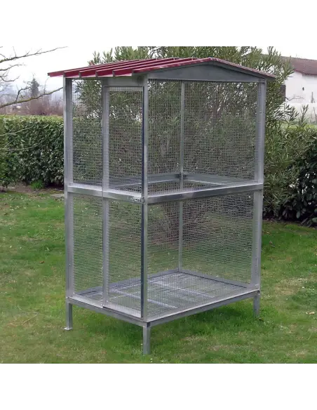 Voladera elevada con fondo opcional para aves