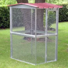 Voladera exterior para aves como loros gallinas y faisanes