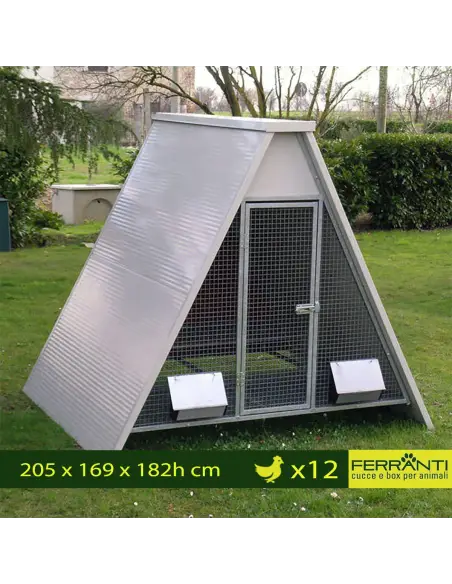 Gallinero exterior elevado para 12 gallinas con accesorios