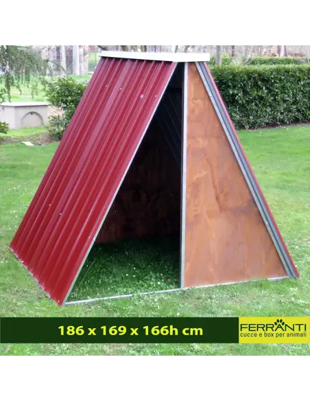 Refugio de chapa para cerdo oveja y cabra - Pequeño 186 x 169 x 166h cm