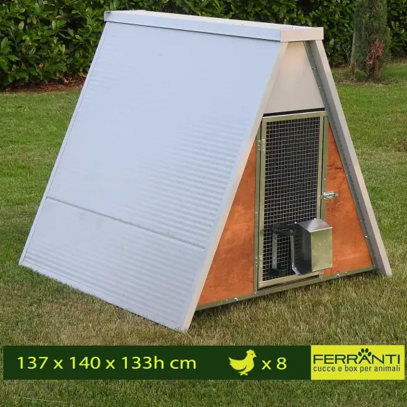 Gallinero exterior aislado para 8 gallinas con accesorios