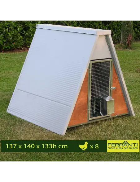 Gallinero exterior aislado para 8 gallinas con accesorios