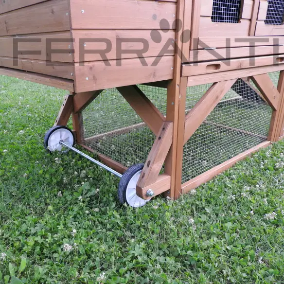 Ruedas para desplazamiento del gallinero de madera