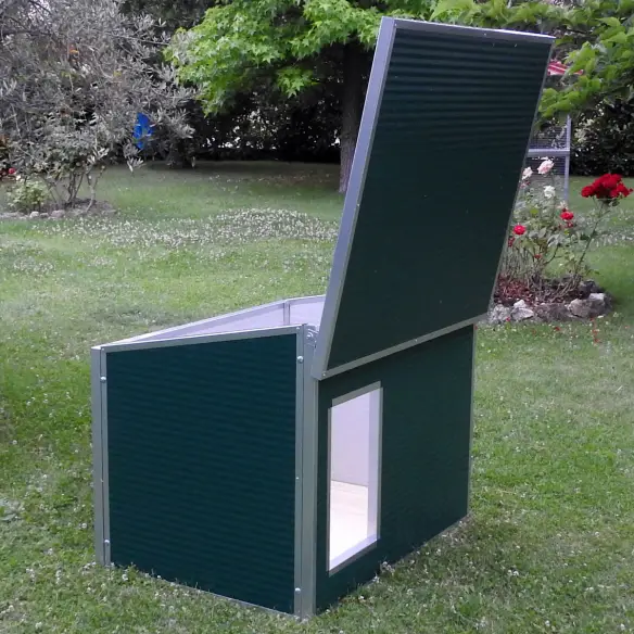 Techo abatible de caseta para perros grandes exterior aislada