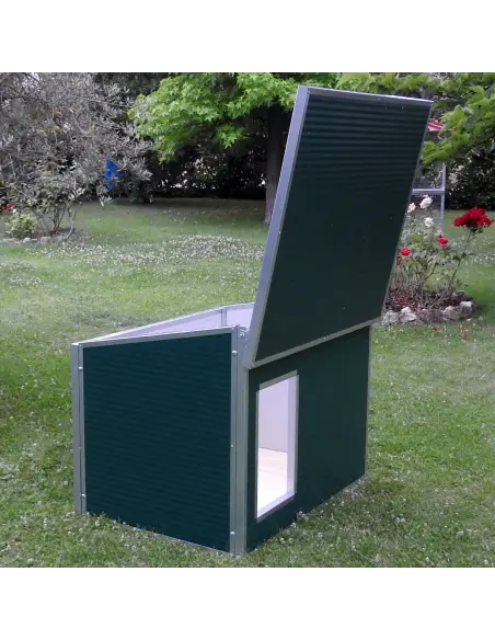 Techo abatible de caseta para perros grandes exterior aislada