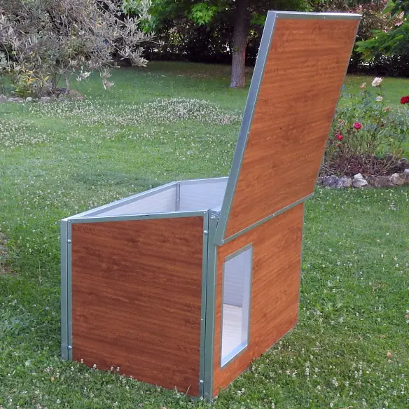 Techo abatible de caseta para perros grandes exterior aislada