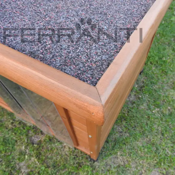 Techo abatible de caseta de madera para perros medianos