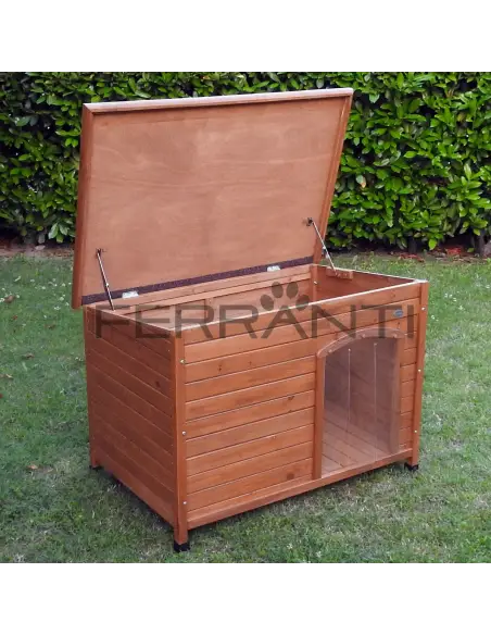 Techo abatible de caseta de madera para perros medianos Techo abatible de caseta de madera para perros medianos