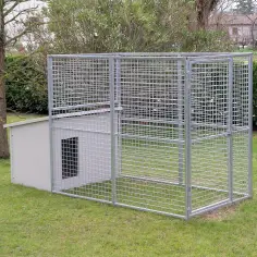 Perrera box para perros modelo Eco con casa para perros modelo Doberman con techo 2