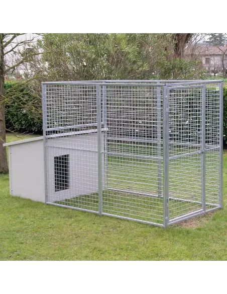 Perrera box para perros modelo Eco con casa para perros modelo Doberman sin techo