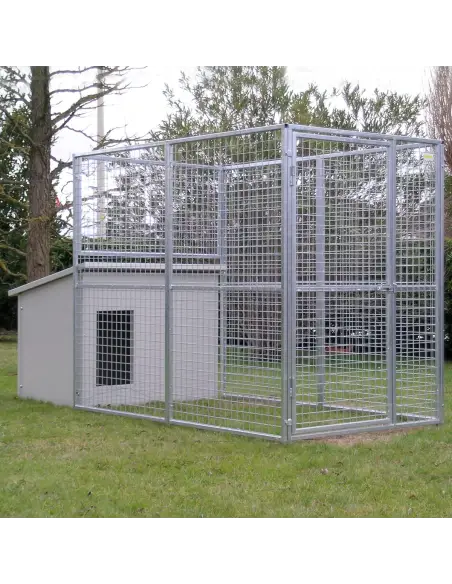 Perrera box para perros modelo Eco con casa para perros modelo Doberman sin techo