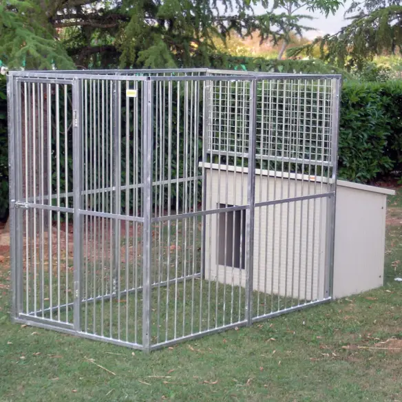 Perrera box modelo Eco con casa Doberman y recinto tubular