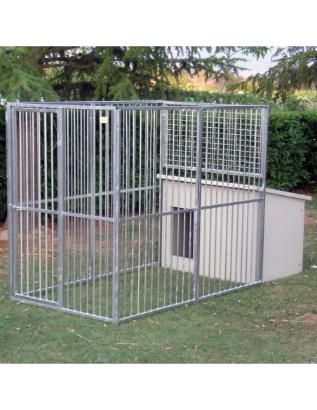 Perrera box modelo Eco con casa Doberman y recinto tubular