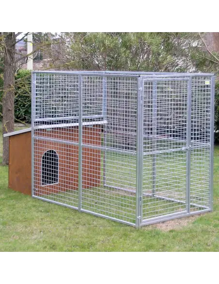Perrera box para perros modelo Eco con casa para perros modelo Collie sin techo