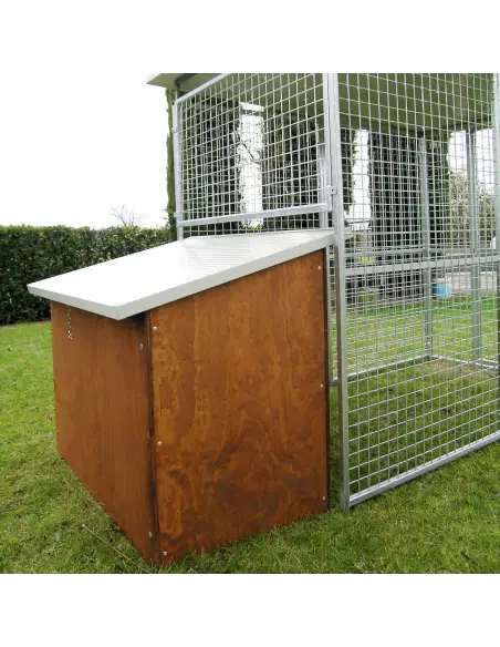 Parte trasera de perrera box modelo Eco con casa Collie