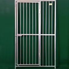 Puerta de perrera de barrotes galvanizados 120x170h 2