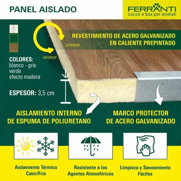 Paneles aislantes de poliuretano y chapa