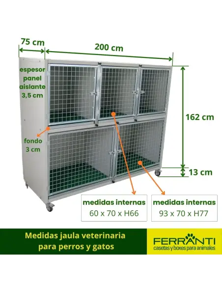 Medidas jaula veterinaria para perros y gatos