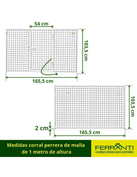 Medidas corral perrera de malla de 1 metro de altura