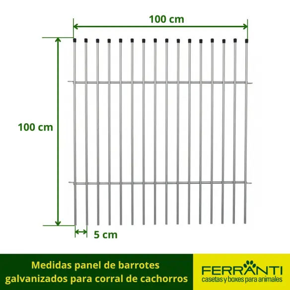 Corral para Cachorros de Barrotes Galvanizados, Personalizable | Ferranti