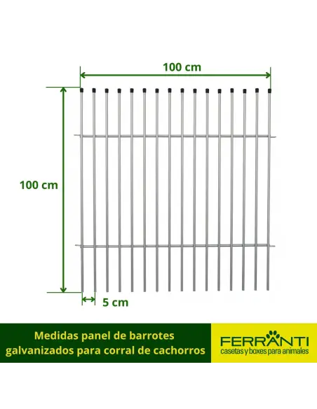 Corral para Cachorros de Barrotes Galvanizados, Personalizable | Ferranti