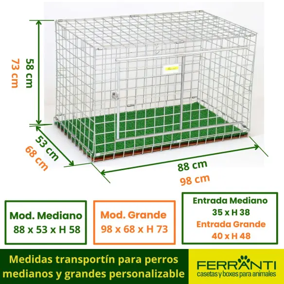 Medidas transportín para perros medianos y grandes personalizable
