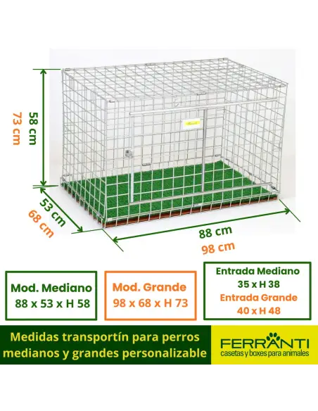Medidas transportín para perros medianos y grandes personalizable
