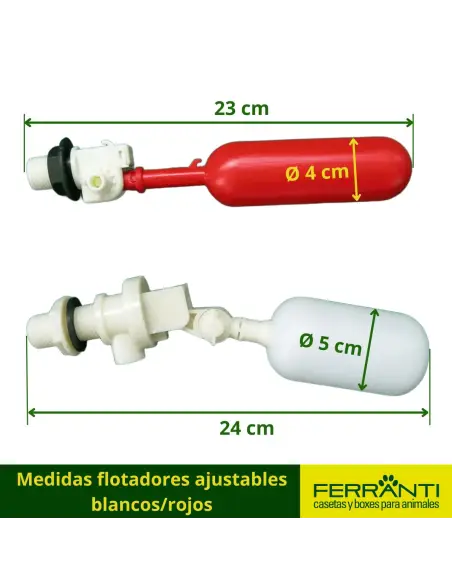 Medidas flotadores ajustables blancos/rojos