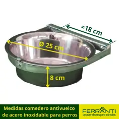 Comedero para perro antivuelco de acero inoxidable 2