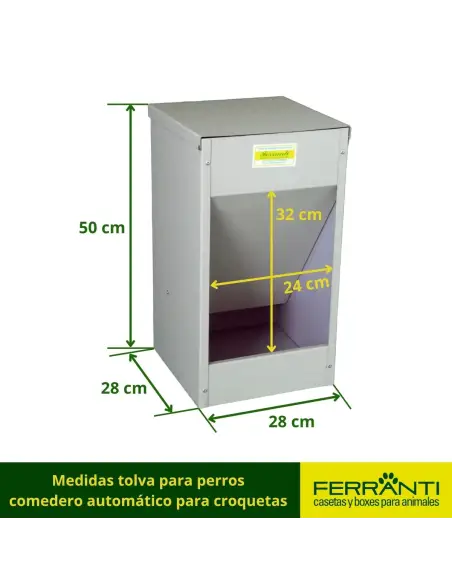 Medidas tolva para perros
comedero automático para croquetas