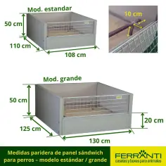 Paridera para perros de panel sándwich aislada y segura 2