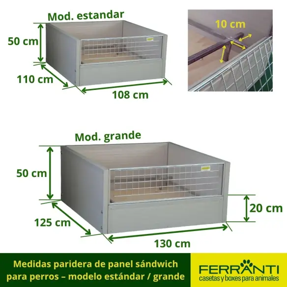 Paridera de Panel Sándwich para Perros, Aislada y Segura | Ferranti