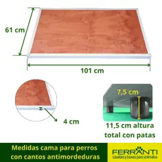 Cama para perros con cantos anti mordidas 2