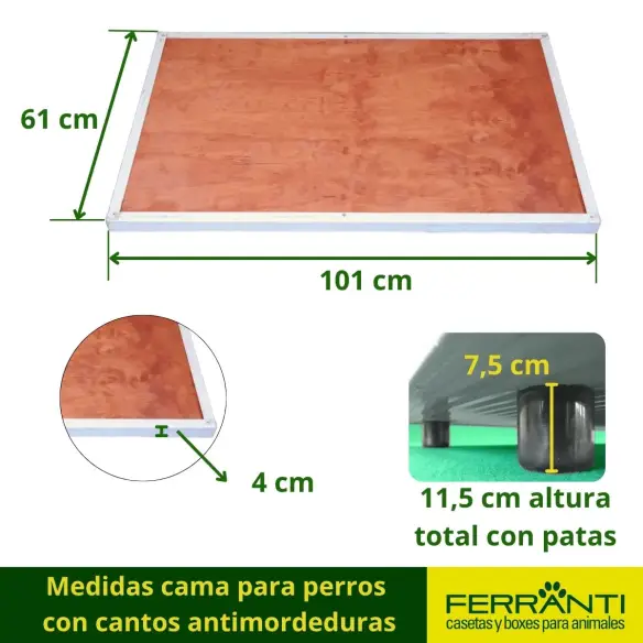 Cama Aislada para Perros con Cantos Anti Mordidas | Ferranti