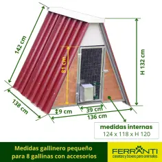 Gallinero pequeño para 8 gallinas con accesorios 2