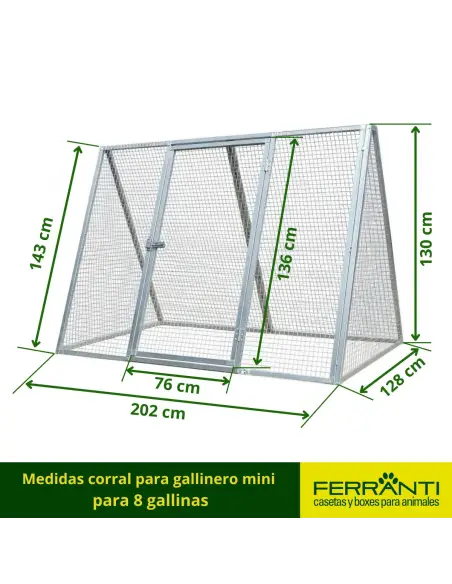 Medidas corral para gallinero mini 
para 8 gallinas