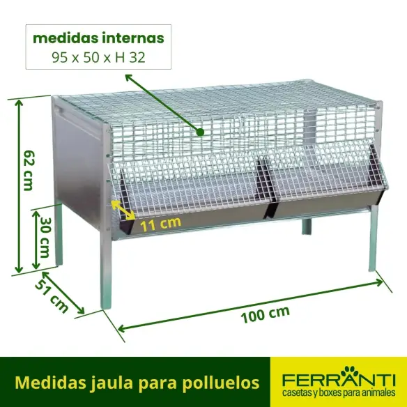 Medidas jaula para polluelos