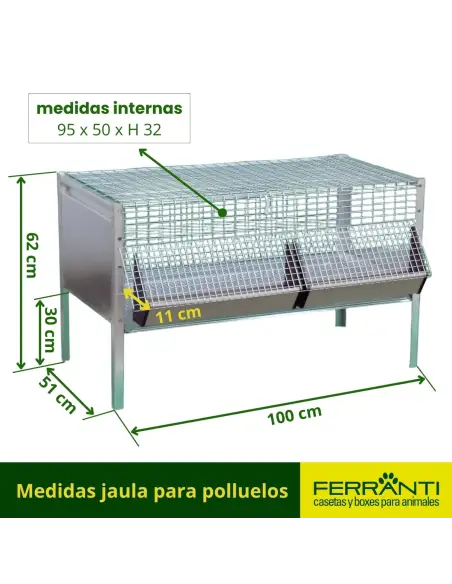Medidas jaula para polluelos
