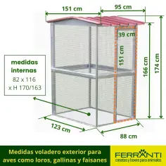 Voladera exterior para aves como loros gallinas y faisanes 2