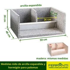 Nido de arcilla para palomas, aislante y duradero 2