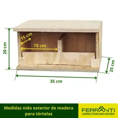 Nido de tórtolas en madera para exterior 2