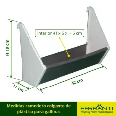 Comedero colgante de plástico para gallinas 2