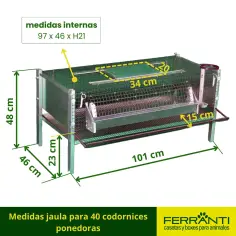 Jaula para codorniz ponedora para 40 ejemplares 2