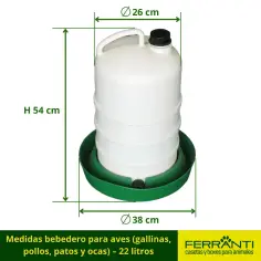 Bebedero para Gallinas, Pollos, Patos, Ocas, 22 litros 2