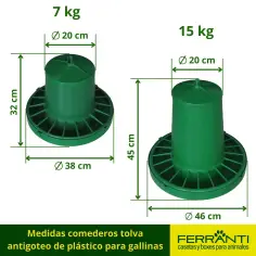 Comedero tolva de 7 kg antigoteo para gallinas 2