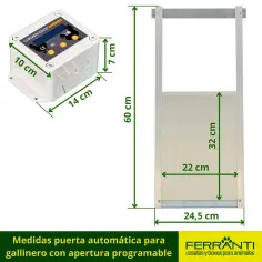 Puerta automática para gallinero con apertura crepuscular y programable 2