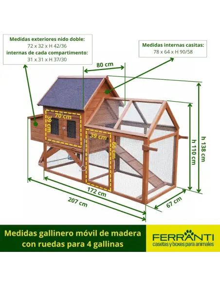 Medidas caseta de madera para perros medianos modelo Beagle