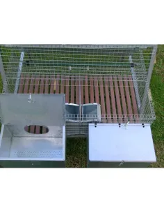Conejera para 2 Conejos y 8 para Engorde, con Accesorios Incluidos